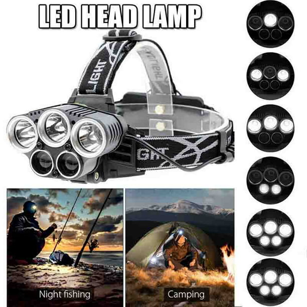 Zoom Headlamp Rechargeable T6 LED Headlight Flashlights Head Torch Fish 60000LM